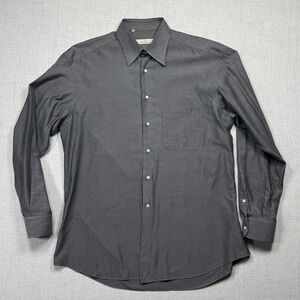 Ermenegildo Zegna Button Down Shirt Cotton Gray Classic Office Wear Size 41/16